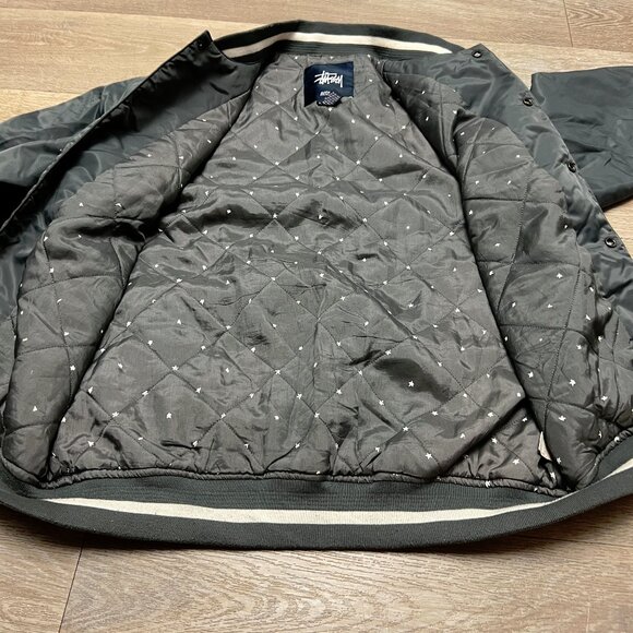 Stussy 80 Nylon Bomber Varsity Jacket Snap Size Medium Excellent Conditi - Picture 10 of 13